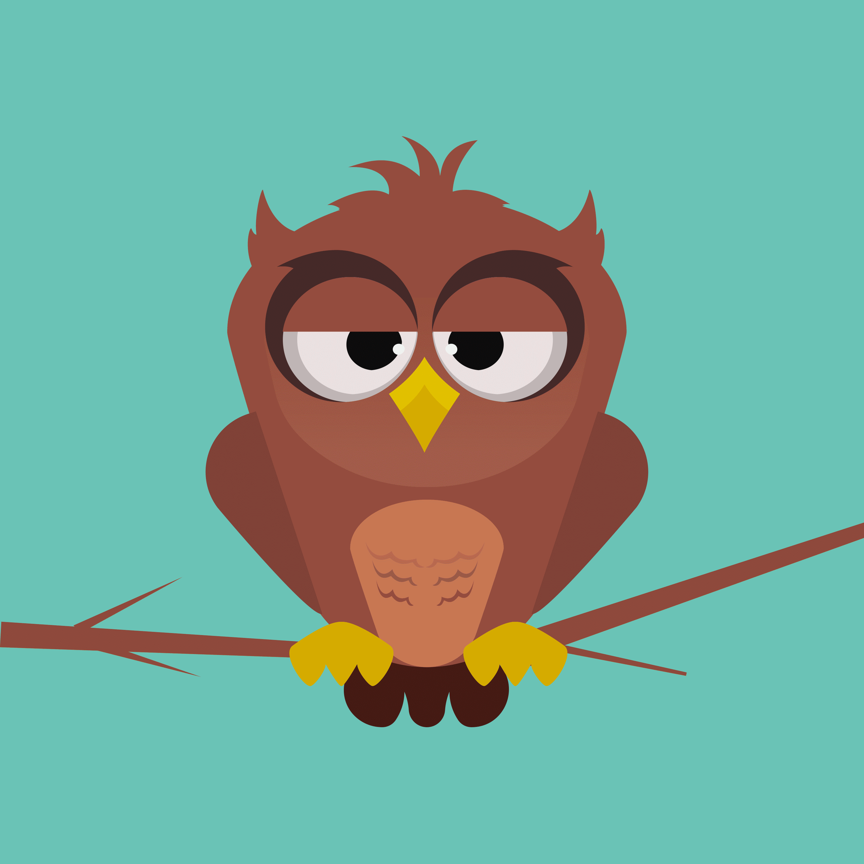 Whoo's that owl animation digital art vector