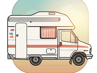 Camper illustration technical illustration vector drawing