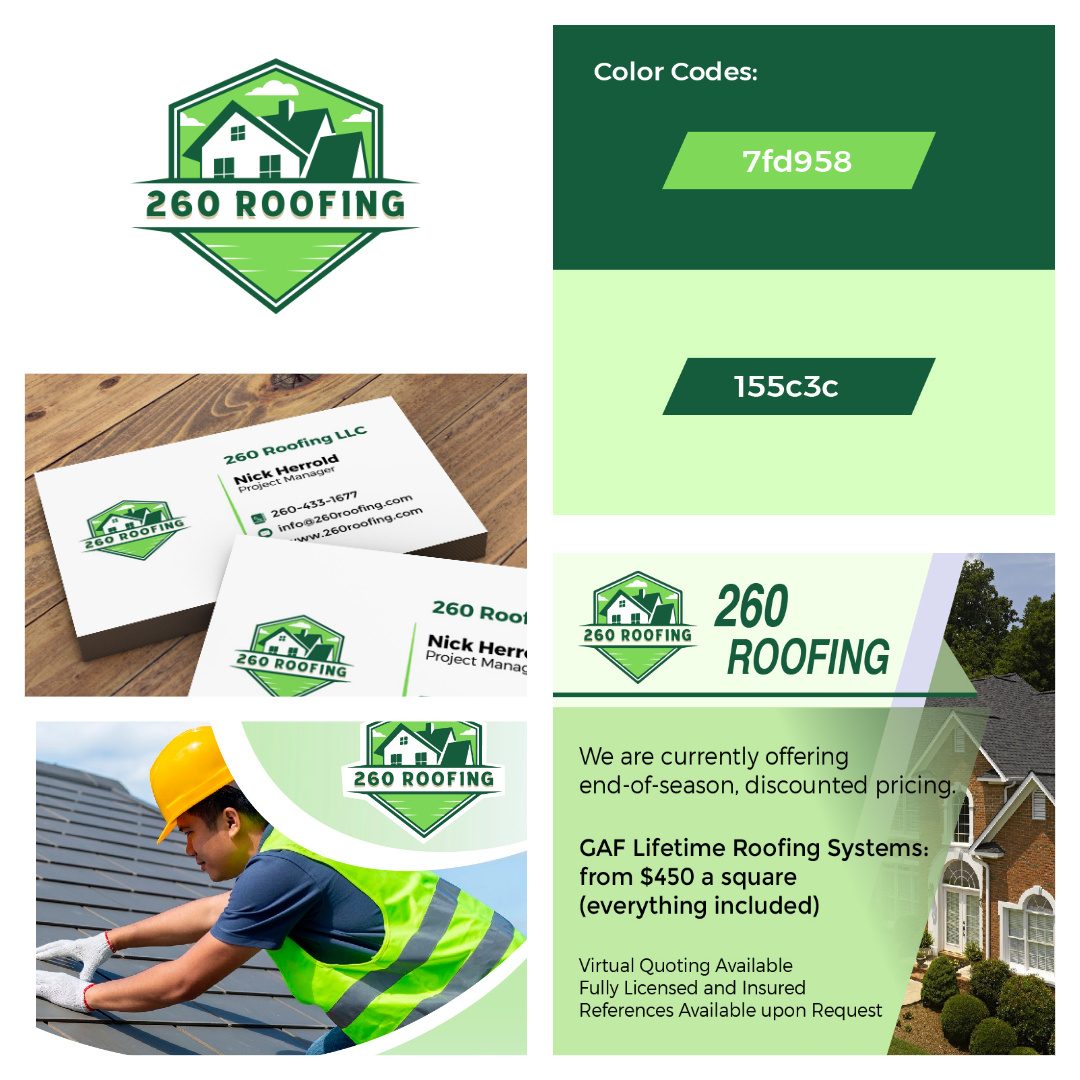 260 Roofing Company (Logo and branding) brand brand design branding business card card flyer flyer design graphic design logo logo design logo designing visual identity
