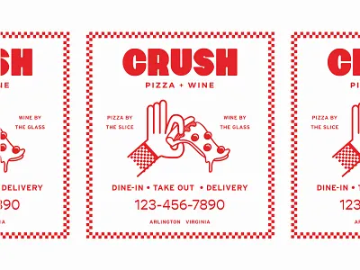 Crush — Part 4 art direction branding design graphic design illustation layout logo pizza pizza logo restaurant restaurant design t shirt design typography