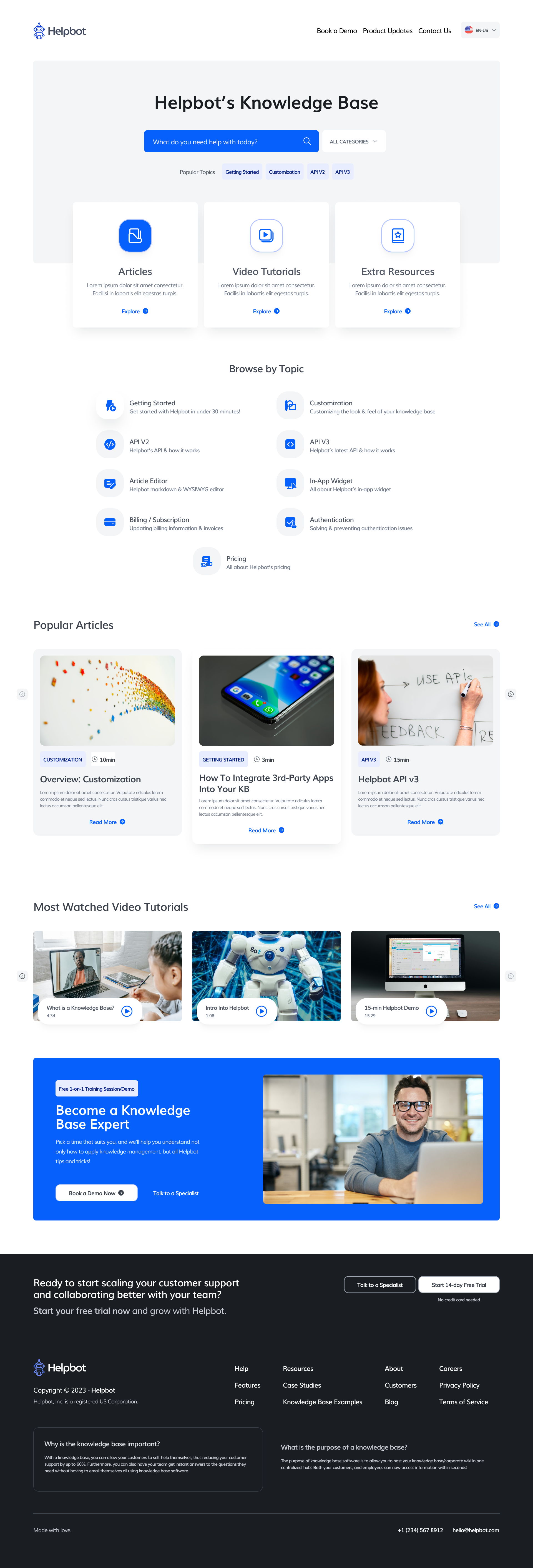 Helpbot - Knowledge Base Desktop Interface by Luana Aires on Dribbble