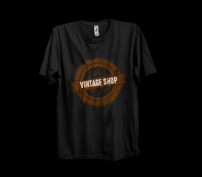 VINTAGE SHOP T-SHIRT DESIGN black mockup branding clothing t shirt design cool t shirt design design graphic design illustration logo new shop t shirt vector vintage