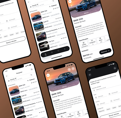 Rental Car App app design ui ux uxui