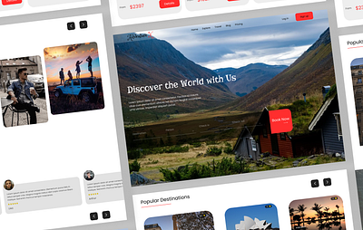 Adventure X - Travel Booking Website adventure clean design destinations figma graphic design landing page landing page design landing pages mockup travel ui user experience user interface ux web booking web design web ui