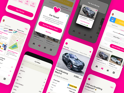 Molbile Car Search app cars drag and drop fintech heart mobile save screens search ui ux