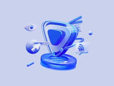 Live video 3D icon 3d branding c4d design graphic design icon live ui video web