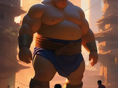 Wrestler Sumo graphic design