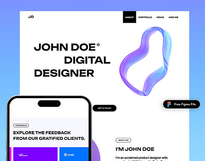 Portfolio Website Design creative designer figma landing page portfolio portfolio website responsive ui design web design website