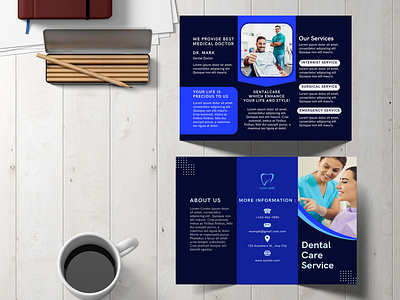 DENTAL CARE SERVICE BROCHURE TEMPLATE brochure brochure template graphic design tri fold brochure trifold brochure