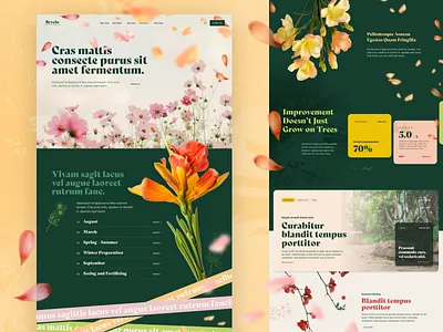 Gardening Business Homepage Concept desktop floral flowers green pastels pink plants ui design ux web design website