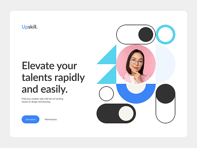 Upskill Learn Creative Skill In Freetime branding creative design flat learn minimal school skill takaz takazcao teach teacher uidesign web app website