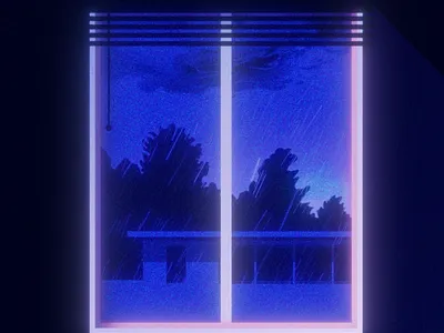 Rain Watcher animation architecture illustration motion graphics rain window