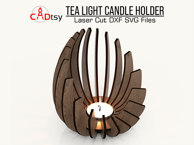 Tea Light Candle Holder - Glowforge/Cricut Ready SVG/DXF Files svgfilesforsale