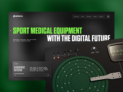 Sport Medical Equipment / Website Concept 3d medicine website sport ui webdesign