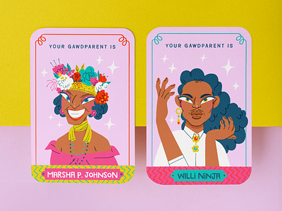 Gawdparents | Part 02 boardgame boardgame cards character character design childrens illustration gay lgbtq marsha marsha p. johnson queer trans vogue willi ninja