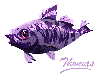 Thomas drawing fish graphic design illustration vector