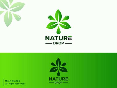 nature drop - logo design creative design creative logo gradient logo leaf logo logo logos modernlogo nature logo