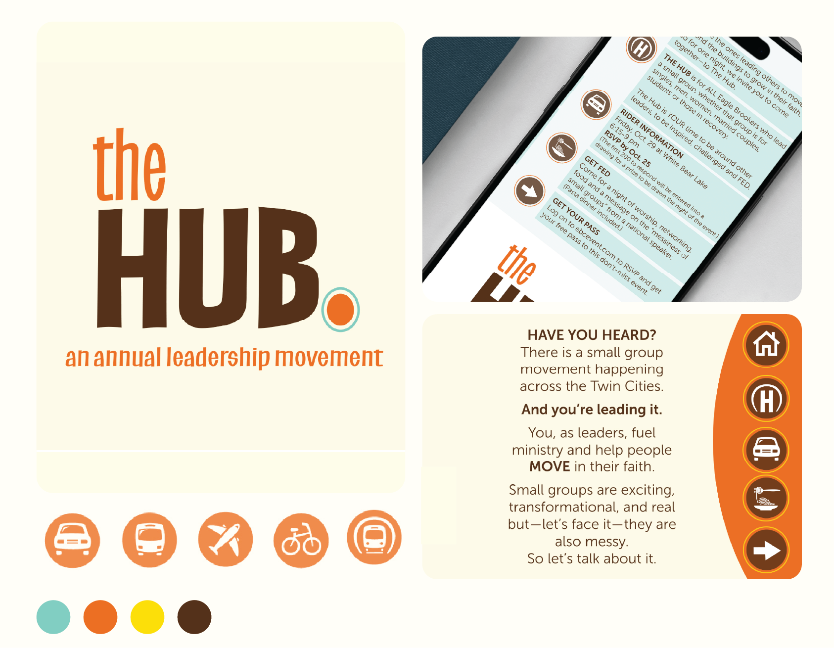 The Hub branding design graphic design icons leadership