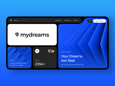 mydreams - bento design design graphic design immersive ui uxui webdesign