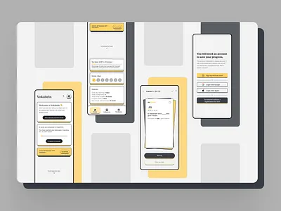 Vocabulary Mobile App #1 brutalism design flat design mobile app ui ux