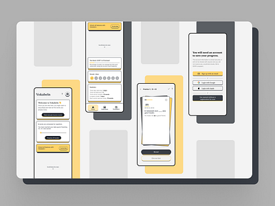 Vocabulary Mobile App #1 brutalism design flat design mobile app ui ux