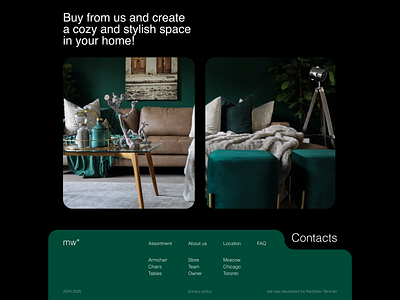 landing page for a furniture store graphic design ui