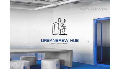 Identity of the modern coffee space "URBANBREW HUB" branding design graphic design illustration logo typography ui