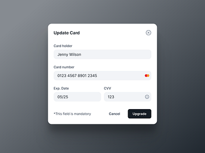 Update Card Modal UI - Whitespace UI design design system dialog dialog saas dialog ui free ui kit modal modal ui modern ui pop over popover popover ui saas dialog saas modal ui design ui kit ux design