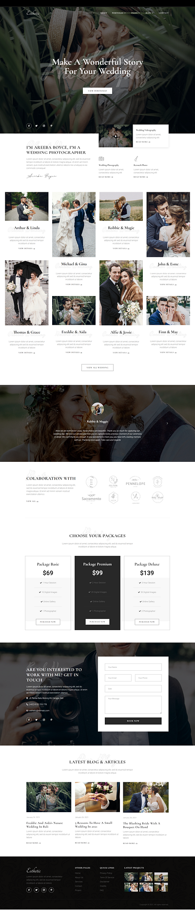 Photographer Website design graphic design ui ux website wordpress