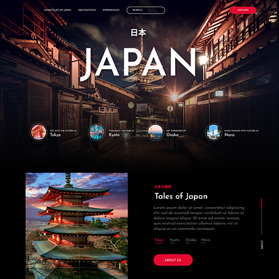 Japanese Horizons: Explore the Rich Tapestry of Japan UI Design design graphic design typography ui ux