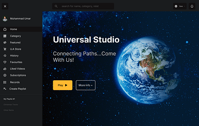 Universal Studio - Connecting Paths Web App UI Design app design graphic design typography ui ux