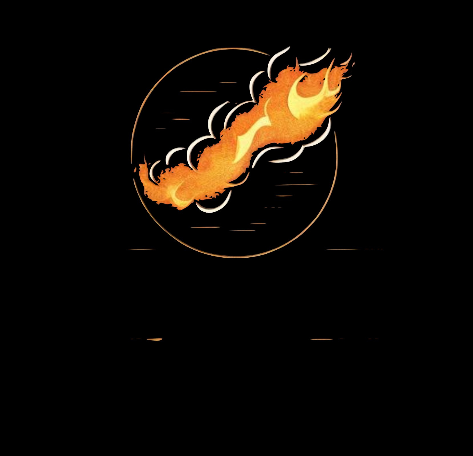 Simple clean fire and dark logo design logo vector