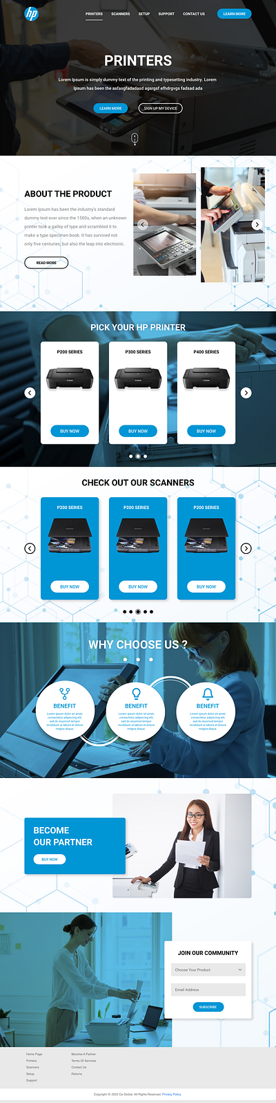 HP Printer - Website UI Redesign design graphic design typography ui ux