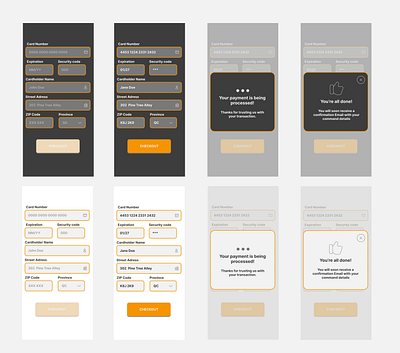 Daily UI - Day 2 - Checkout Form dailyui dark mode mobile ui