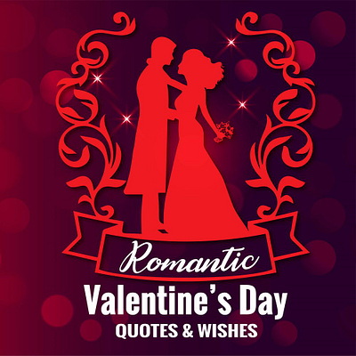 Romantic Valentine Day Wishes graphic design