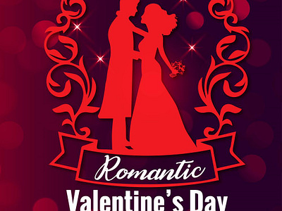 Romantic Valentine Day Wishes graphic design