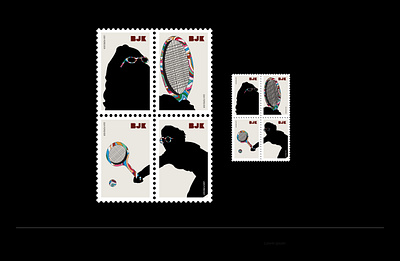 BILLIE JEAN KING STAMP DESIGN design graphic design illustration sports stamp