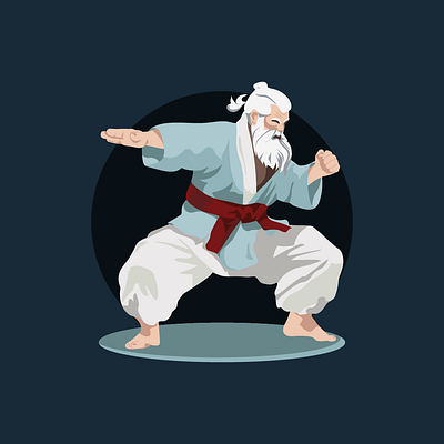 Karate Grandpa design graphic design illustration vector