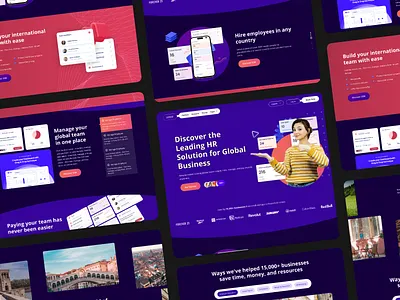 HR Solution Landing page ui branding design graphic design hire hr hr landing page hr solution landing page ui illustration landing page logo minimal ui uiux uiuxdesign ux web website webui