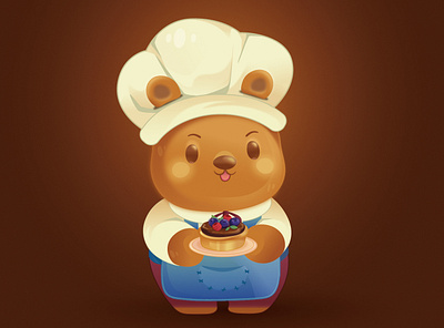 Baker Bear^^ animal baker bear cartoon character character design cute fun game graphic design illustration kawaii