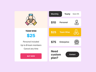 Price Plan UI Design custom design figma interface package plan price priceplan ui user