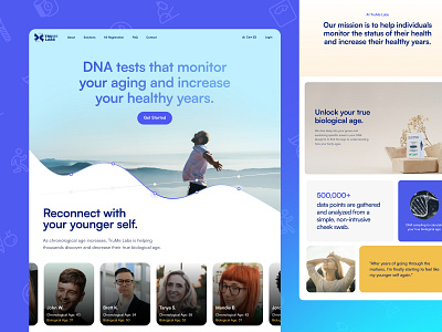 Landing Page & Rebrand for DNA Testing Company app brand design brand identity branding cms design system dna genetics graphic design healthcare landing page pattern portal ui ux website