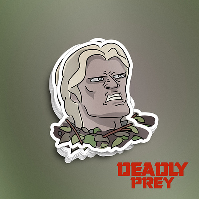 Deadly Prey - Mike Danton affinitydesigner b movie character character design danton deadly prey mike danton mockup sticker design vector vector graphics vinyl sticker