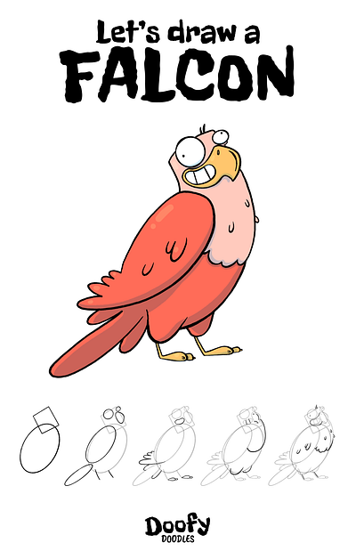 Let's draw a Falcon! cartoon cartoons character how to illustration