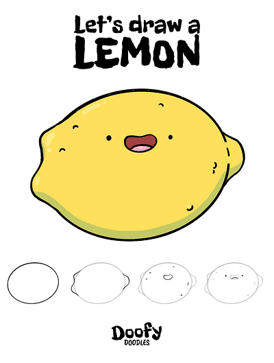 Let's draw a Lemon! cartoon cartoons character how to illustration