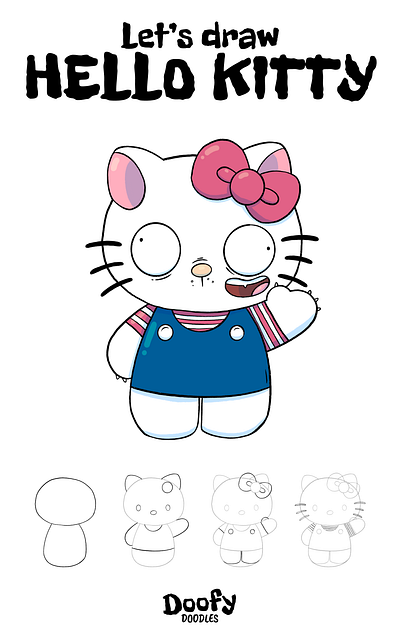 Let's draw Hello Kitty! cartoon cartoons character how to illustration