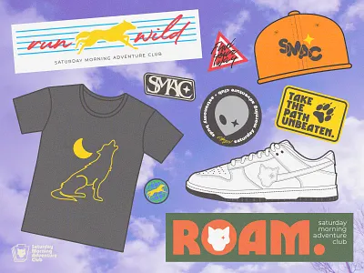 weekend adventure alien branding club outdoors roam saturday morning adventure club smac take the path unbeaten tiny buffalo wolf