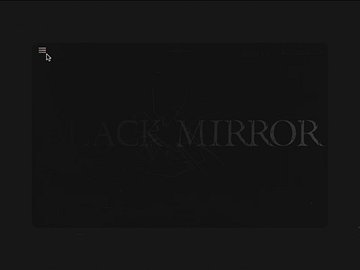 Black mirror / Escape room animation horror movie typography ui