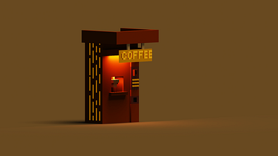 Street coffee machine: Voxel art 3d asset coffee game obj voxel voxel art