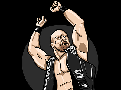 Stone Cold Steve Austin - Illustrated athlete austin 3:16 cartoon champion character design fighting illustration male man muscles professional wrester stone cold stone cold steve austin superstar texas rattle snake wrestlemania wrestler wrestling wwe